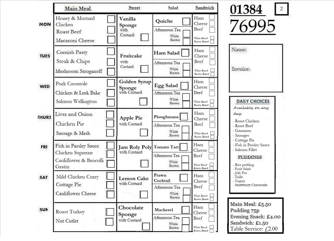 Community Meal Care - Meals on Wheels - Week 2 2026